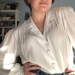 Vintage silky white blouse
